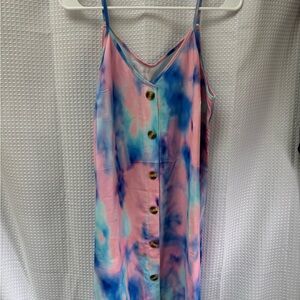 Tie-Dye Button-Down Dress